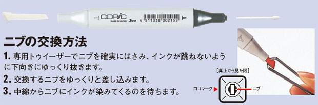 コピックスケッチ・チャオ用 スペアニブ　スーパーブラシ　ミィディアムロード