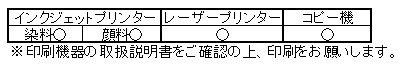 キャンソン　ミ・タント　印刷適合表