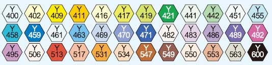 デリーター　ネオピコ２　36色セットA1（基本入門色）色見本