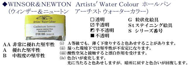 ウィンザー＆ニュートン　ホールパン（固形水彩絵具）