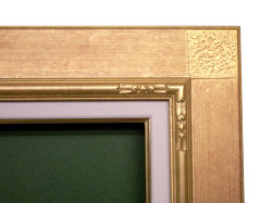 【同志舎】油彩額 平桃角紋（金）