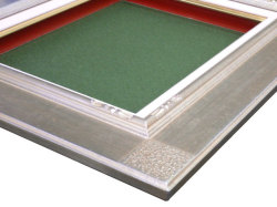 【同志舎】油彩額 平桃角紋（銀）