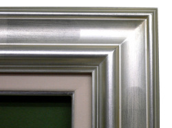 【同志舎　油絵用額縁】油彩額 春海角紋（銀）