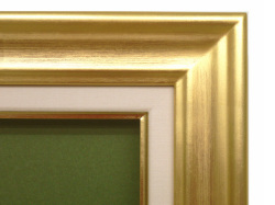 【同志舎】油彩額 ウェーブ（金）